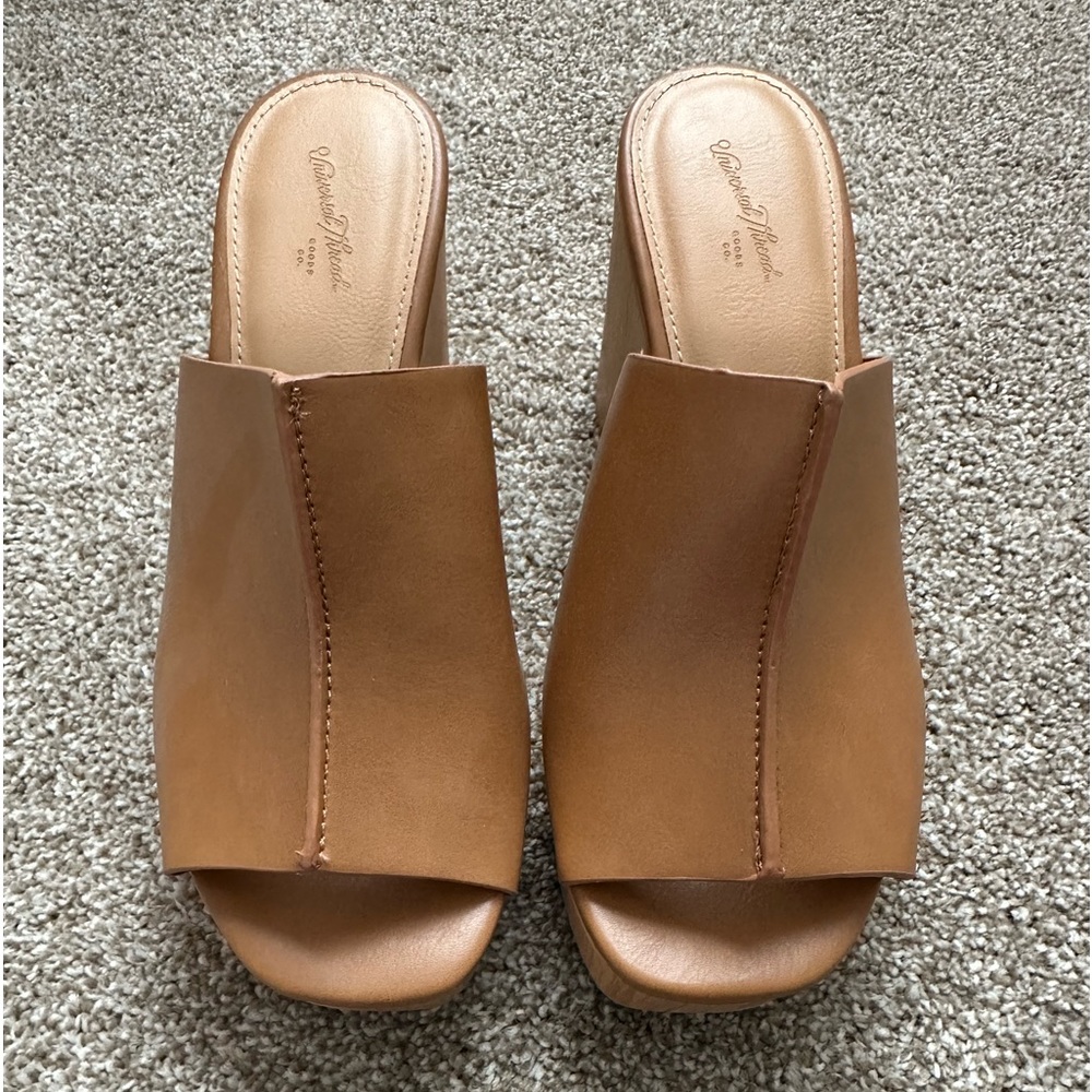 Never worn! Open toe block heel mule